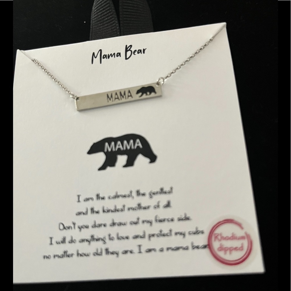 18" Silver Bear Mama Bar Necklace
PRICE  DROP